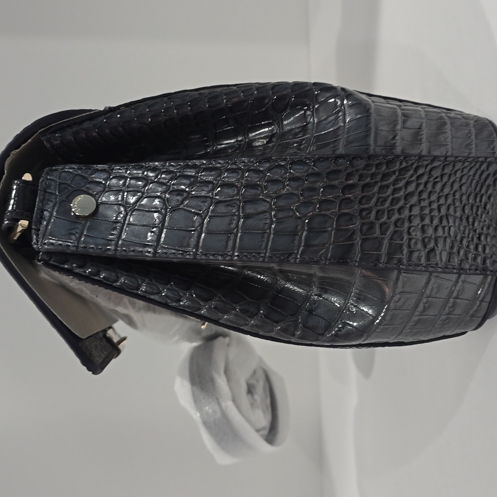 ✅ Brahmin MARGO CHARCOAL NOTTINGHAM Leather Satchel ✨NWT, COA, DUST BAG - Picture 13 of 16